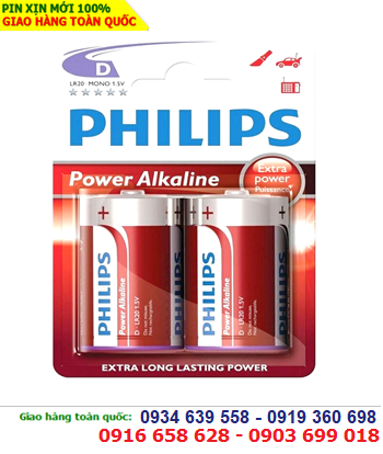 Pin đại D Philips LR20P2B/97 Alkaline size D 1.5V chính hãng Made in China